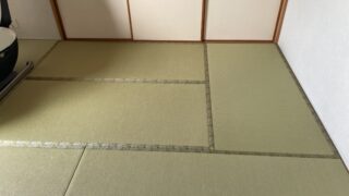 市松柄に畳表替え